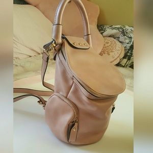 Pink Faux Leather Mini Backpack
